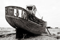 An old rotting fishing boat