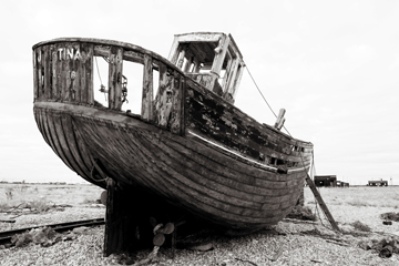 An old rotting fishing boat