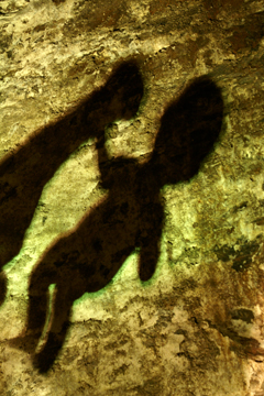 Eerie mannequin shadow at Bodmin Gaol